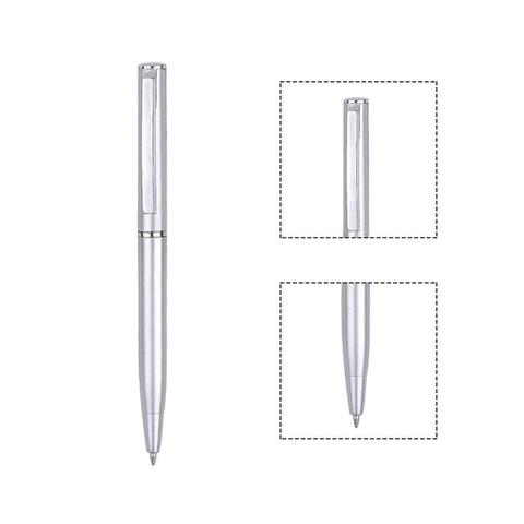 5PCS Light Silver Ballpoint Pen Mini Short Style Plastic Rotating Stationery Rotary School Metal Supplies Pen Twisting ► Photo 1/6
