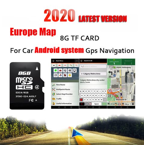 For Android System Car Auto GPS Navigation 8GB Micro SD Card Map of Europe for France,Italy, Norway,Poland, Russia,Spain etc ► Photo 1/5