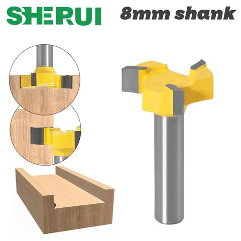 8mm Shank Flush trim bit Z3 Milling Straight Edge Slotting Milling Cutter Cutting Handle for Wood Woodwork ► Photo 1/6