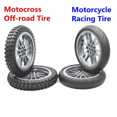 MOC Technic Part building block brick MOTORCYCLE TYRE & MOTORCYCLE RIM compatible with lego Technic Part toy ► Photo 1/3