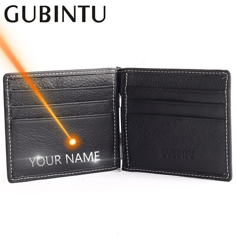 Free Engraving Name Men Genuine Leather Wallet Card Holder Male Purse Small Money Bag Mini Vintage Slim Wallets carteira ► Photo 1/6