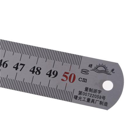 New 50cm 20inch Stainless Steel Metal Straight Ruler Precision Double Sided Rulers Wholesale ► Photo 1/6