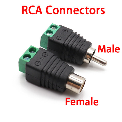 2pcs RCA Connectors Male + Female Plug TO AV Screw Terminal Video AV Balun Adapter Connector ► Photo 1/5