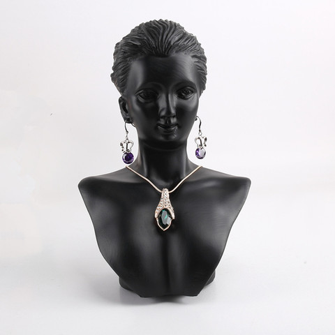 Prettyia Resin Mannequin Bust Jewelry Display Earrings Necklace Display Rack ► Photo 1/6