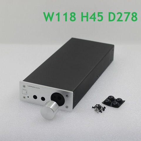 Mini Size W118 H45 D278 AMP Amplifier Housing Box Lehmann Chassis Amplifier Power Supply Enclosure DIY Aluminum Case TT650 ► Photo 1/6