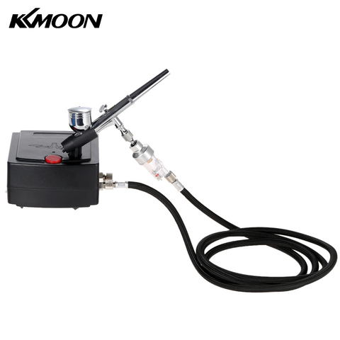 KKmoon 100-240V Professional Gravity Feed Dual Action Airbrush Air Compressor Kit for Art Painting Manicure Craft Cake Spray ► Photo 1/6