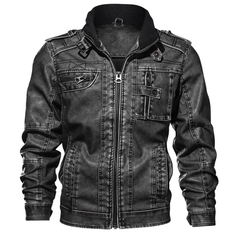 Mens Leather Jackets High Quality Classic Motorcycle Jacket Male Plus faux leather jacket men 2022 spring Drop shipping ► Photo 1/6