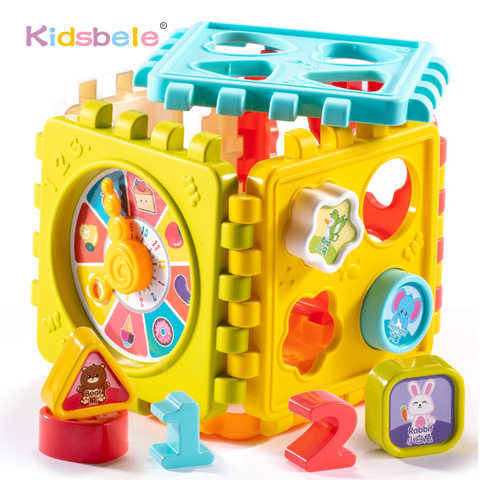 Baby Activity Cube Toys Shape Sorting Toddler Early Learning Educational Toys Infant First Blocks Set Colorful Number Sorter ► Photo 1/6