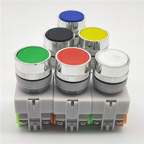 22mm LAY37 Y090 Self-reset Push button switches Red Green Blue Yellow White Black 1NO 1NC 10A250VAC ► Photo 1/6