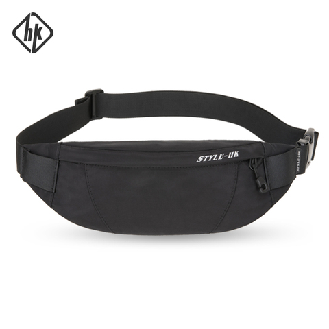 Hk Fanny Pack Black Waterproof Money Belt Bag Men Purse Teenager's Travel Wallet Belt Male Waist Bags Cigarette Case for Phone ► Photo 1/6