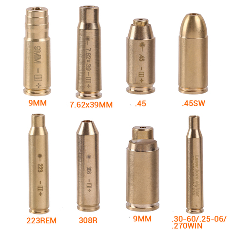 Tactical Red Dot Laser Boresighter Brass Copper Boresight CAL.308 .223 .40 .45 30-06 CAL 7.62x39 Cartridge Bore Sighter ► Photo 1/6