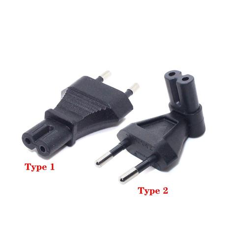 Europe CEE7/16 Two pin Plug to IEC C7 Receptacle Right Angle Power Plug Adapter ► Photo 1/1