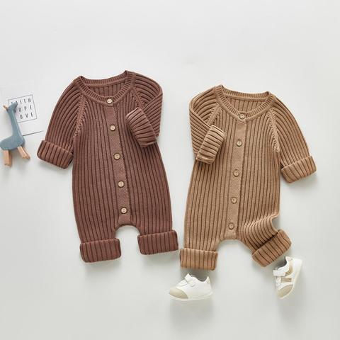 MILANCEL 2022 Baby Clothing Brief Style Toddler Boys Jumpsuits Infant Girls Knitwear Single Breast Baby Outerwear ► Photo 1/6