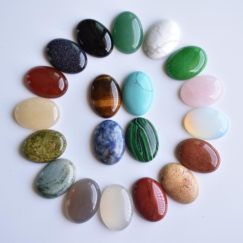 Free shipping 20pcs/lot Wholesale 18x25mm 2022 hot sell natural stone mixed Oval CAB CABOCHON teardrop beads for jewelry making ► Photo 1/6