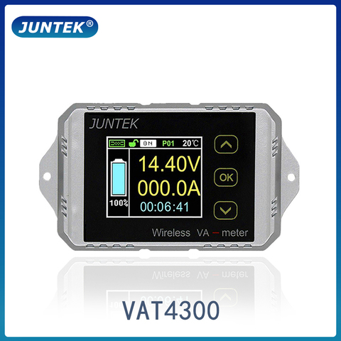 JUNTEK VAT4300 400V 300A Wireless ammeter voltmeter battery capacity monitoring coulomb counter 12V 24V 48V color screen  meter ► Photo 1/6