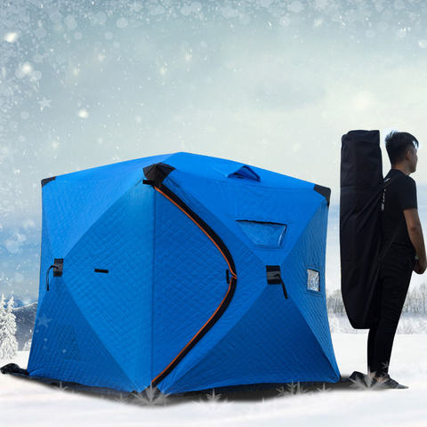 2-3 Person Use Automatic Ice Fishing Tent Cotton Thickened Winter Tents Outdoor Camping Warm Snow-proof Cold Protection Tent ► Photo 1/6