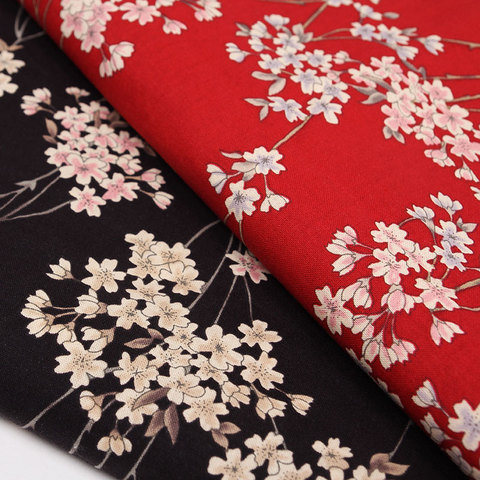 LEO&LIN A Quilt DIY Printed Cotton Kimono Doll Clothes Japanese Cherry Blossom Patchwork Cotton Fabric Tissus 50cm ► Photo 1/4