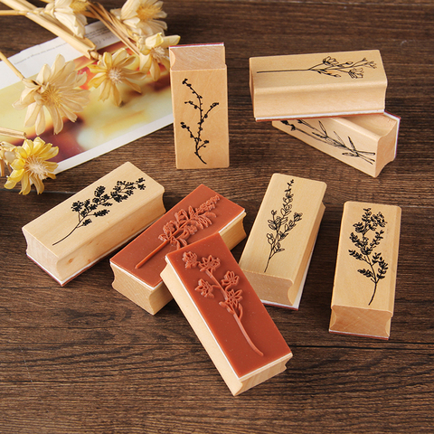 Vintage flower grass collection series stamp DIY craft wooden rubber stamps for scrapbooking stationery scrapbooking seal ► Photo 1/5