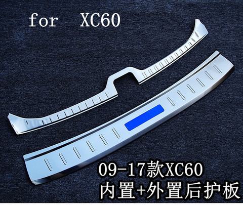 Car styling Stainless steel Internal External  Rear Bumper Protector Sill Trunk Tread Plate Trim for VOLVO XC60  2009-2017 ► Photo 1/3