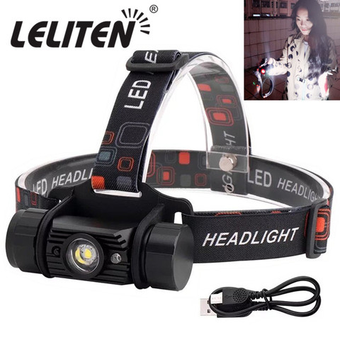 Mini IR Sensor led Headlight Induction USB Rechargeable Lantern Headlamp 1 Mode Flashlight  Use 18650 Battery Torch ► Photo 1/6