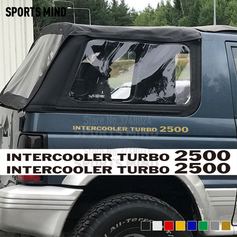 2 X Intercooler Turbo 2500 Vinyl Car Styling For Mitsubishi Delica L300 Pajero Shogun Accessories Car Sticker Decal Automobiles ► Photo 1/6