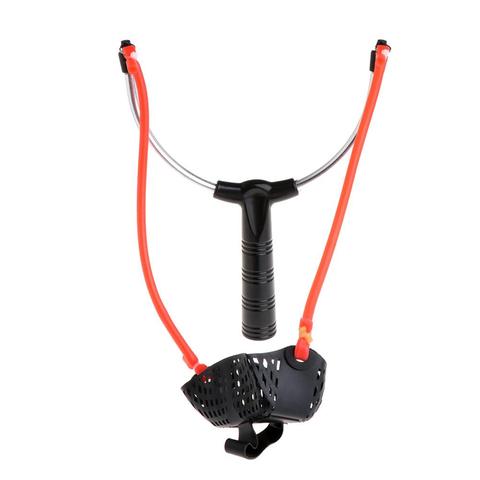 Fishing Bait Slingshot Thrower Aluminum Alloy Elastic Powerful Catapult Food Bag ► Photo 1/6