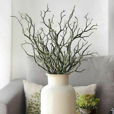 1pc 35cm Peacock Coral Branches Artificial Fake Foliage Plant Tree Wedding Decoration Plastic Dried Plants ► Photo 1/6