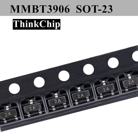 (100 pcs) MMBT3906 SOT-23 3906 2N3906 SMD PNP Signal transistor triode (Marking 2A) ► Photo 1/2