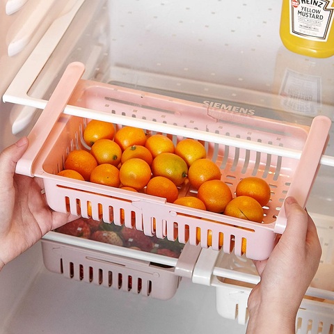 Fridge Organizer Storage Organizer Fridge Food Storage Shelf Adjustable Pull-Out Drawer Basket Storage Rack Kitchen Accessories ► Photo 1/6