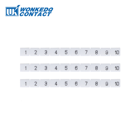 DEK 6 Zack Marker Strips With Standard Numbering With Blank for UK DIN Rail Terminal Blocks  10Pcs ► Photo 1/2