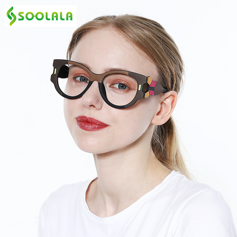 SOOLALA Anti Blue Light Oversized Square Reading Glasses Women Presbyopic Optic Cat Eye Reader Reading Glasses With Diopter ► Photo 1/6