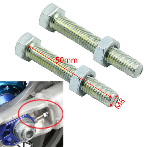 2X Swingarm Chain Adjuster Repair Bolt Screws M8x50 For Honda Kawasaki Suzuki Yamaha CR CRF KX RM YZ CR125 CR250 CR500 KX80 KX85 ► Photo 1/6