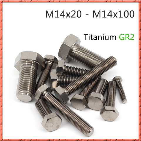 10pcs/lot Titanium external hex bright bolt din933 m14*20/25/30/35~100mm Outer hexagon head screw pure titanium alloy anti-rust ► Photo 1/6