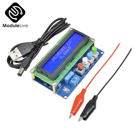 Digital LCD Inductance Table Tester Capacitance Meter LC Meter Frequency 1pF-100mF 1uH-100H LC100-A + Test clip Blue Backlight ► Photo 1/6