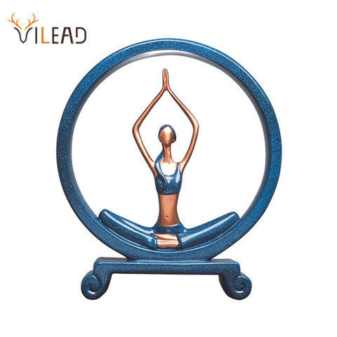 VILEAD 20.5cm 27.5cm Resin Girl Yoga Figurines European Character Ornaments Creative Home Porch TV Cabinet Decoration Hogar Gift ► Photo 1/6