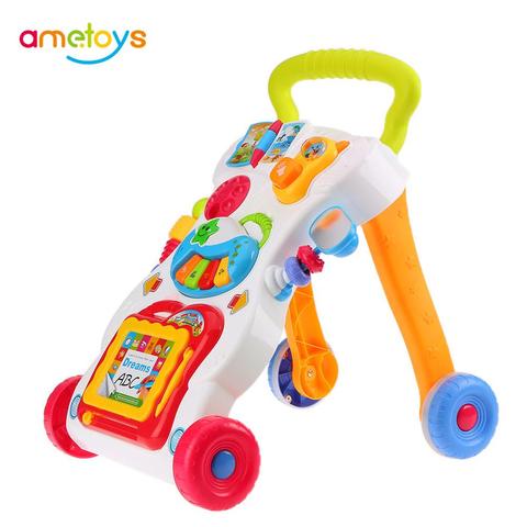 Music Baby Walker Baby First Step Car Toddler Trolley Sit-to-Stand Walker for Kids Early Learning Educational Adjustable Screw ► Photo 1/6