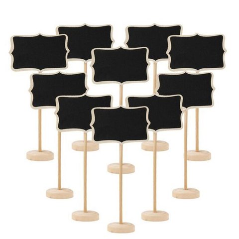 10Pcs Blackboard Wooden Chalkboard Mini Wood Message Notice Board Table Wedding Party Decor Write Information ► Photo 1/4