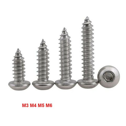 M3 M4 M5 M6 Pan Head Hex Hexagon Socket Button Head Self Tapping Screws 304 Stainless Steel Round Head Allen Tapping Wood Screw ► Photo 1/5