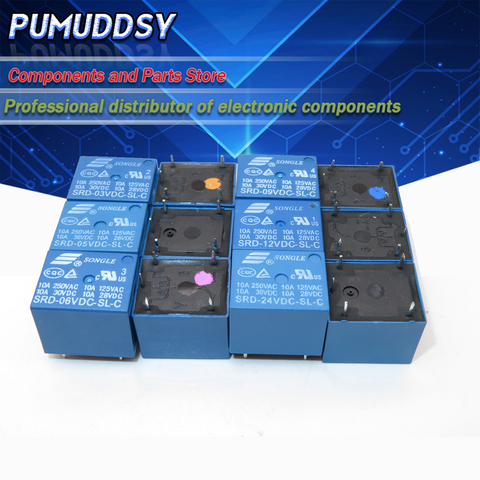 5PCS/LOT Relay SRD-03VDC-SL-C SRD-05VDC-SL-C SRD-06VDC-SL-C SRD-09VDC-SL-C SRD-12VDC-SL-C SRD-24VDC-SL-C 5PINS High Quality T74 ► Photo 1/1