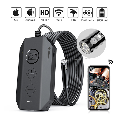 1080P Dual-Lens Endoscope Wireless Endoscope with 8 LED Lights Inspection Camera Zoomable Snake Camera For Android & iOS Tablet ► Photo 1/6