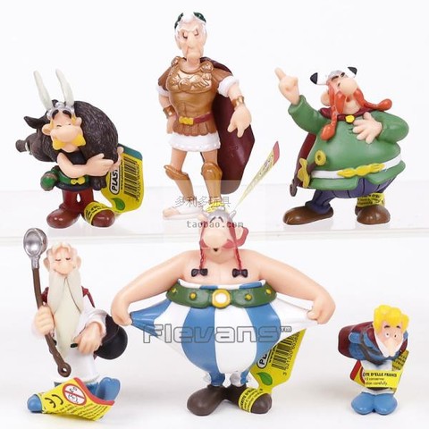 6pcs Gallia Hero Warrior Obelix Panoramix Caesar Asterix der Gallier Asterix the Gaul Child Gift Figure Model Toys ► Photo 1/2