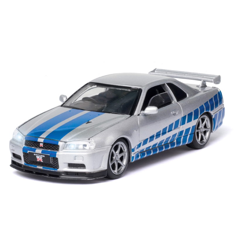 1:32 Nissan Skyline Ares GTR R34 Car Diecasts Vehicles Metal Toy Collection Kids