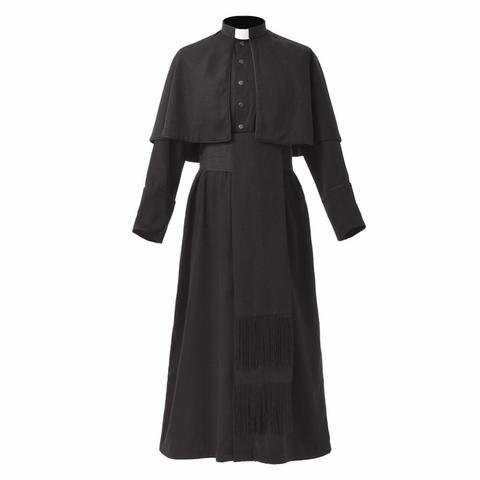 Black Priest Cassock Adult Catholic Roman Soutane Pope Missionary Uniform Medieval Clergy Robe ► Photo 1/6