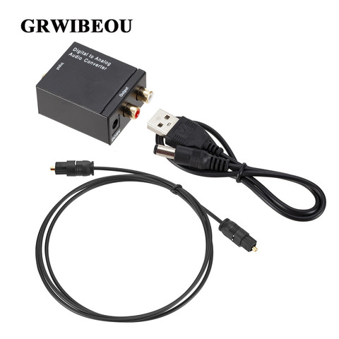 Grwibeou Digital to Analog Audio Converter Optical Fiber Toslink Coaxial Signal to RCA R/L Audio Decoder SPDIF ATV DAC Amplifier ► Photo 1/6
