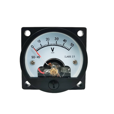 1PC SO-45-V 5V 10V 15V 20V 30V 50V 100V 300V DC Direct Analog Meter Panel Gauge DC Voltage Current Meter 47*47MM Round Voltmeter ► Photo 1/6