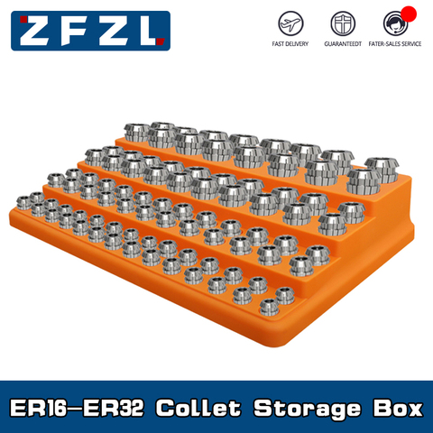 1PC ER collet storage box 88 hole ER11 ER16 ER20 ER25 ER32 rigid plastic trapezoidal storage and finishing frame ► Photo 1/4