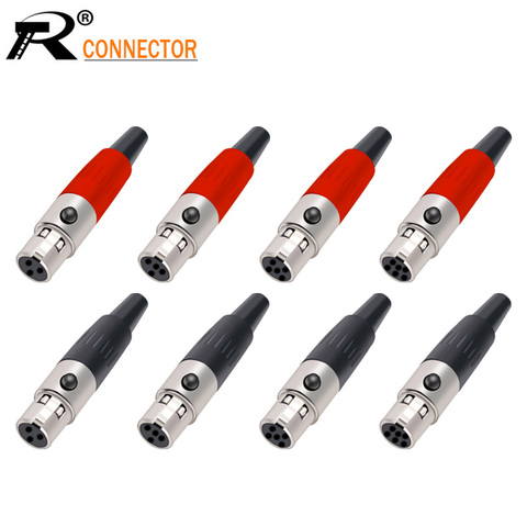 10PCS Mini XLR 3 4 5 Pin Female Plug Small XLR Audio Microphone Connector MIC for Cable Soldering Straight ► Photo 1/6