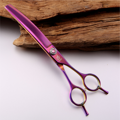 Fenice Professional JP440c 7 inch High quality Pet dog Grooming Scissors Curved thinning shears Thinning rate about 25% ► Photo 1/6