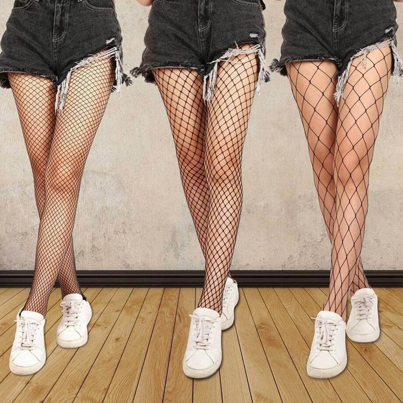 2022 Fashion Mesh Black White Red Hollow Out Sexy Pantyhose Women Tights  Stocking Slim Fishnet Stockings Club Party Hosiery - Stockings - AliExpress