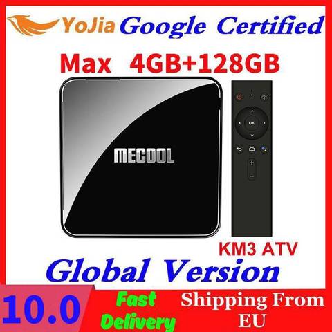 MECOOL KM3 Android 10.0 TV Box Google Certified Androidtv 9.0 4GB RAM 64GB ROM 128GB Amlogic S905X2 4K 5G Wifi KM9 PRO ATV 2G16G ► Photo 1/6